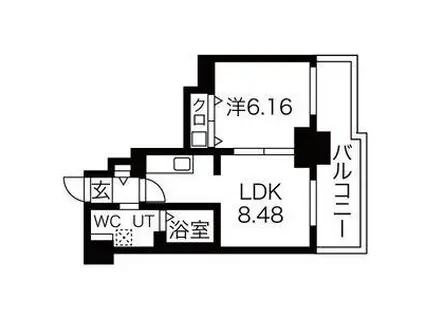 パシフィックタワー札幌(1LDK/5階)の間取り写真
