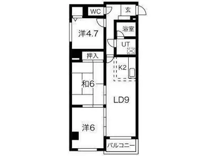 コート琴似(3LDK/3階)の間取り写真