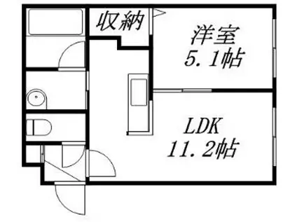 S-MODE・麻生西(1LDK/4階)の間取り写真