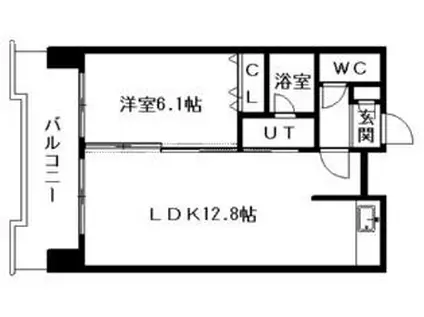 グランカーサ南9条(1LDK/11階)の間取り写真