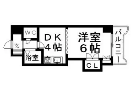エンドレス三井南5条I(1K/4階)の間取り写真