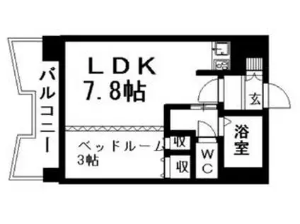 札幌ビオス館(1DK/11階)の間取り写真