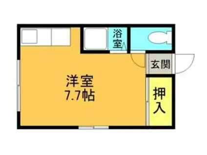 サンホームマンション平和通(ワンルーム/3階)の間取り写真