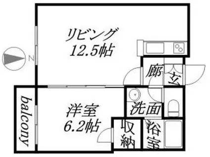 FRAIS-M(1LDK/6階)の間取り写真