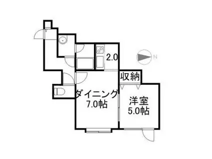 メゾンドアンII(1LDK/2階)の間取り写真