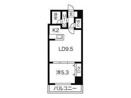 パークヒルズ白石(1LDK/6階)の間取り写真