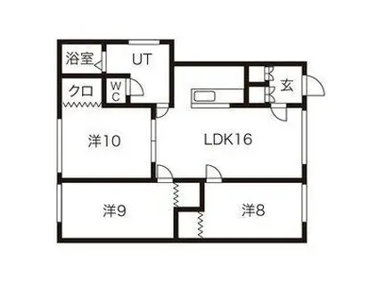 サンホームMS16番館(3LDK/1階)の間取り写真