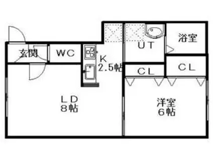 ティエラ東札幌(1LDK/1階)の間取り写真