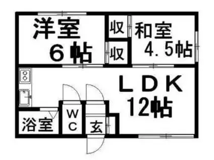 リフレ石川II(2LDK/2階)の間取り写真