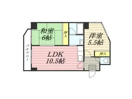 札幌市営東西線 南郷７丁目駅 徒歩11分 4階建 築38年(2DK/3階)の間取り写真