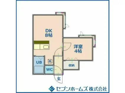 プルミエール平岸(1DK/1階)の間取り写真