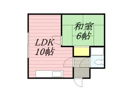 札幌市営東豊線 福住駅 徒歩16分 3階建 築41年(1DK/3階)の間取り写真