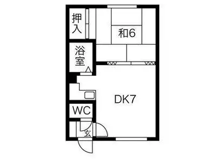 栄マンション(1DK/2階)の間取り写真