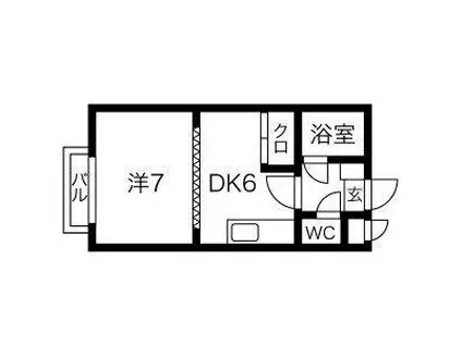 富樫ビル(1DK/2階)の間取り写真