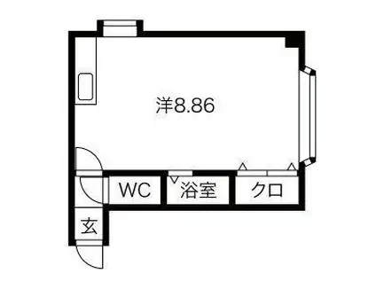 ビッグバーンズマンション東札幌II(ワンルーム/4階)の間取り写真