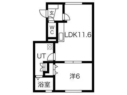 INABAAP.II(1LDK/2階)の間取り写真