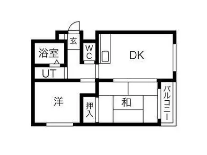 コートサンライズ(2DK/4階)の間取り写真