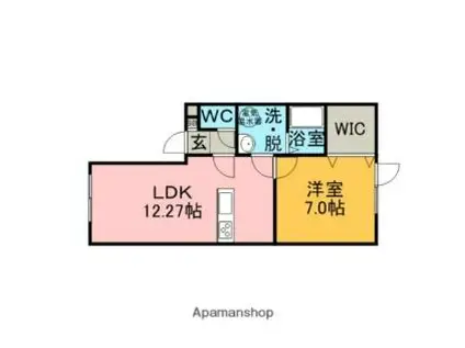 ラフィーネ知利別2(1LDK/1階)の間取り写真