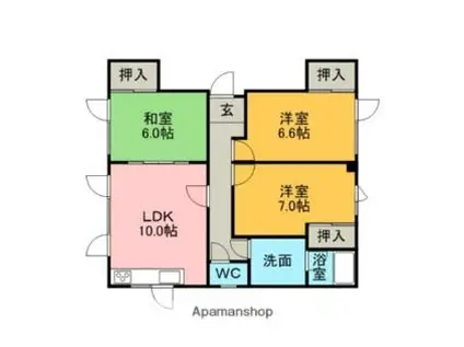 ヒロキハイツ(3LDK/2階)の間取り写真