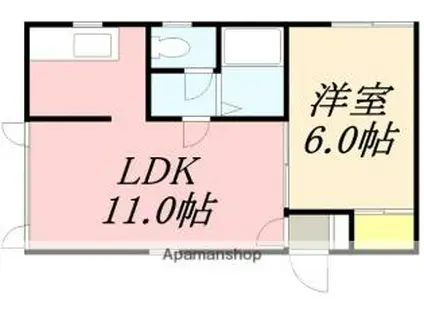 サンロード高盛II(1LDK/2階)の間取り写真