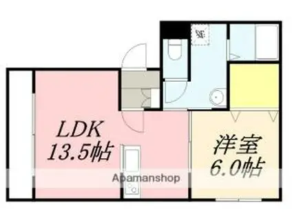セゾンクレールAOYAGIII(1LDK/2階)の間取り写真