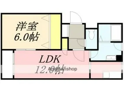 カスティーユ美原(1LDK/1階)の間取り写真