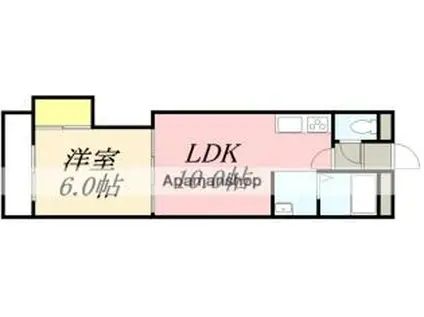 クオレ松陰(1LDK/4階)の間取り写真