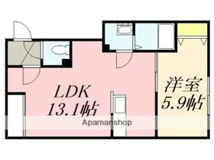 スペース昭和I(1LDK/1階)の間取り写真