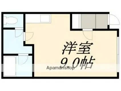 コーポ鈴I(ワンルーム/2階)の間取り写真