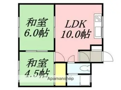 カワシマNO14(2LDK/2階)の間取り写真
