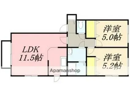 メゾン・ド・KII(2LDK/4階)の間取り写真