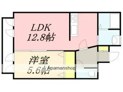 LABRIラブリ(1LDK/1階)の間取り写真