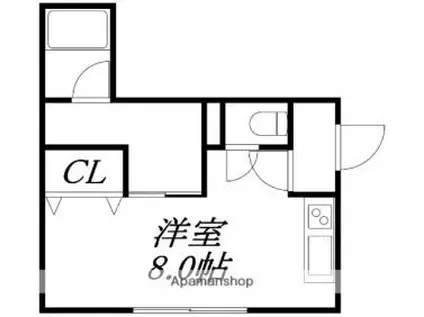 MARINE SIDE HOUSE 1(ワンルーム/1階)の間取り写真