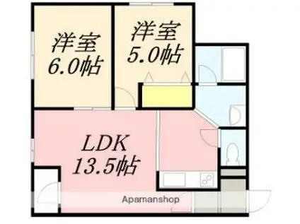 MARINE SIDE HOUSE 2(2LDK/2階)の間取り写真