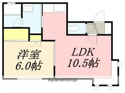 シティハウス ハシバ(1LDK/1階)の間取り写真