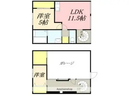 KUROKANE 39(2LDK/1階)の間取り写真