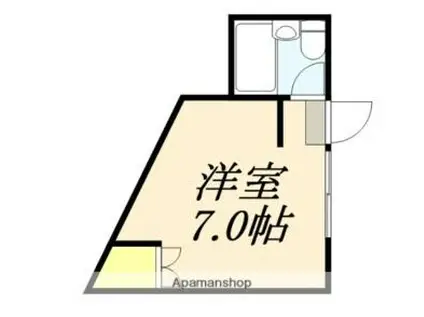ハイライフマンション(ワンルーム/2階)の間取り写真