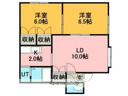 コムサI(2LDK/1階)の間取り写真