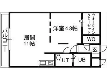 セルベッサ札幌レジデンス(1LDK/5階)の間取り写真