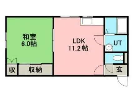 コーポさわむら(1LDK/3階)の間取り写真