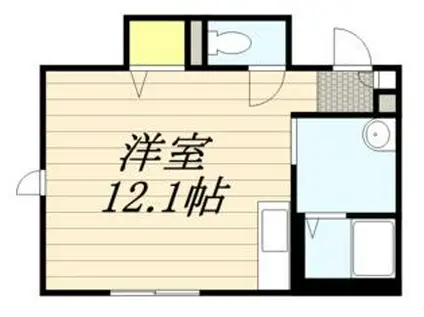 北海道札幌市手稲区 2階建 築23年(ワンルーム/1階)の間取り写真