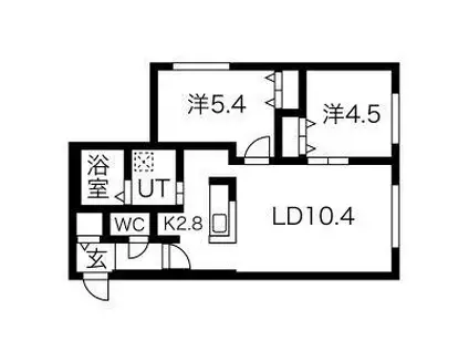 S.FIELD手稲本町(2LDK/4階)の間取り写真