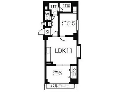 紫苑大通(2LDK/3階)の間取り写真