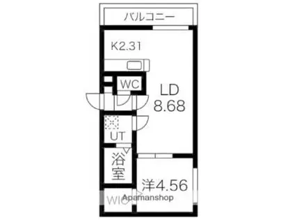 ヴォーネン幌西(1LDK/3階)の間取り写真