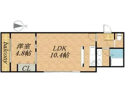 CARRERA2.9(1LDK/9階)の間取り写真