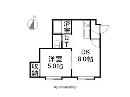 札幌市営東豊線 北１３条東駅 徒歩6分 3階建 築26年(1LDK/2階)の間取り写真