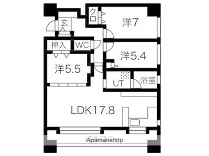ラ・クラッセ札幌ステーションフロント(3LDK/10階)の間取り写真