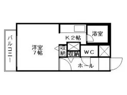 エンブレム札幌発寒IIA棟(1K/4階)の間取り写真