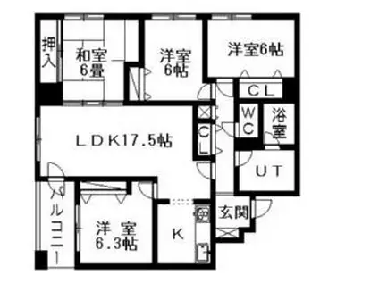 カーサ医大前(4LDK/8階)の間取り写真