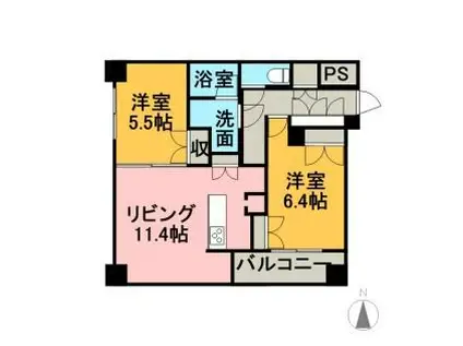 ラフィネタワー札幌南3条(2LDK/19階)の間取り写真